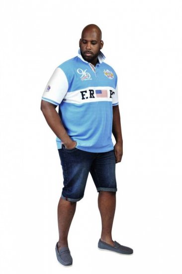 D555 ARYAN Florida Royal Racing Polo Blue/White - Polos - Polos 2XL-8XL