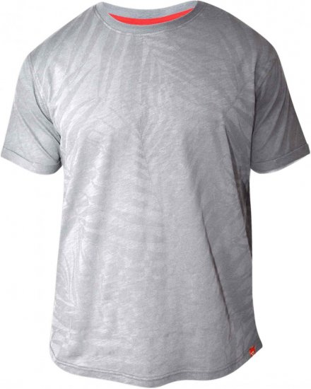 D555 ADAM Allover Leaf Print T-Shirt Grey - Camisetas - Camisetas - 2XL-14XL