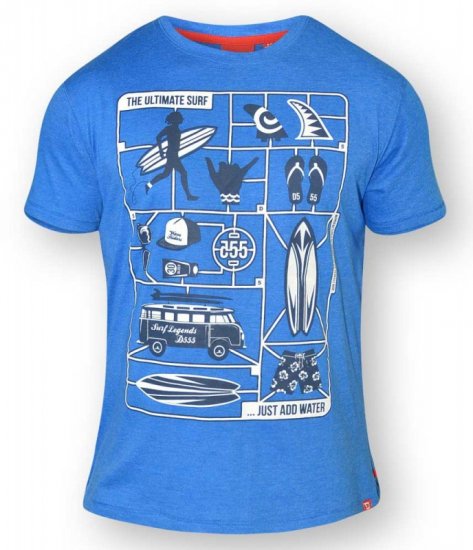 D555 JARON Ultimate Surf T-Shirt Blue - Camisetas - Camisetas - 2XL-14XL