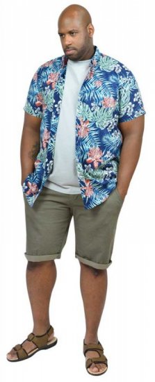 D555 ENRIQUE Short Sleeve Hawaiian Leaf Shirt & T-shirt Combo - Camisas - Camisas 2XL-10XL