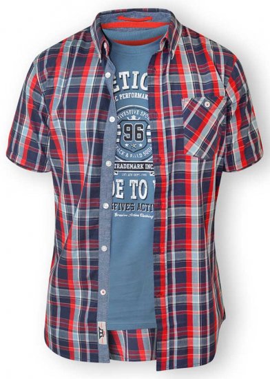 D555 MALCOLM Short Sleeve Button Down Shirt & T-shirt Combo - Camisas - Camisas 2XL-10XL