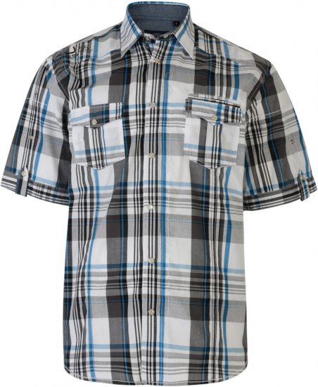 Kam Jeans Short Sleeve Check Shirt Sand - Camisas - Camisas 2XL-10XL