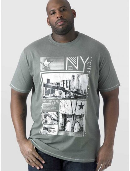 D555 RUEBEN NY City Print T-Shirt Khaki - Camisetas - Camisetas - 2XL-14XL
