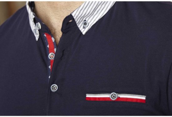 D555 GARFIELD Short Sleeve Stretch Polo Shirt Navy - Polos - Polos 2XL-8XL