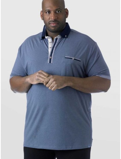 D555 SWANN Short Sleeve Stretch Polo Denim Melange - Polos - Polos 2XL-8XL