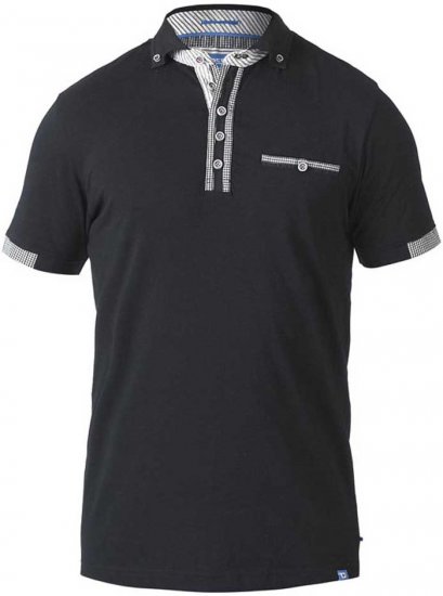 D555 SWANN Short Sleeve Stretch Polo Black - Polos - Polos 2XL-8XL