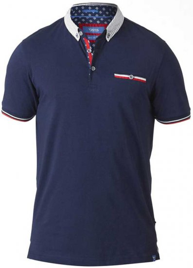 D555 GARFIELD Short Sleeve Stretch Polo Shirt Navy - Polos - Polos 2XL-8XL