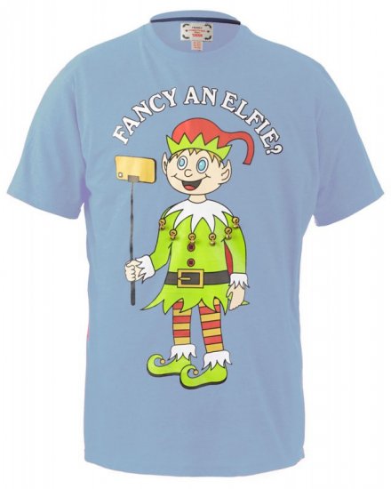 D555 Fancy an Elfie T-shirt Blue - Camisetas - Camisetas - 2XL-14XL