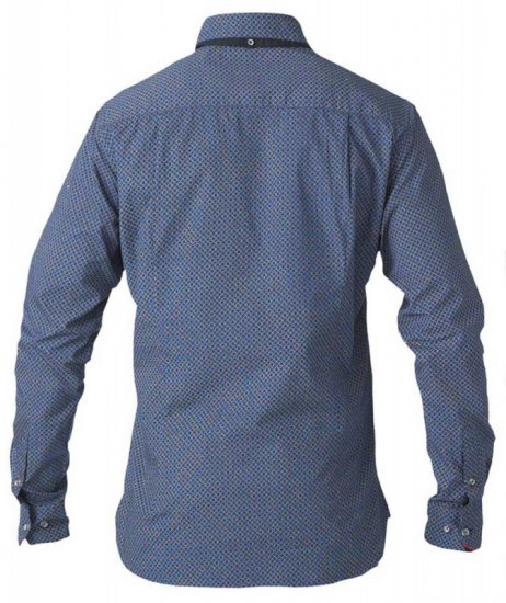 D555 Scott LS Printed Shirt Blue - Camisas - Camisas 2XL-10XL