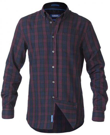 D555 Nixon LS Shirt Navy/Wine - Camisas - Camisas 2XL-10XL