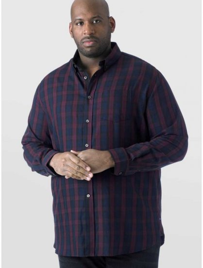 D555 Nixon LS Shirt Navy/Wine - Camisas - Camisas 2XL-10XL