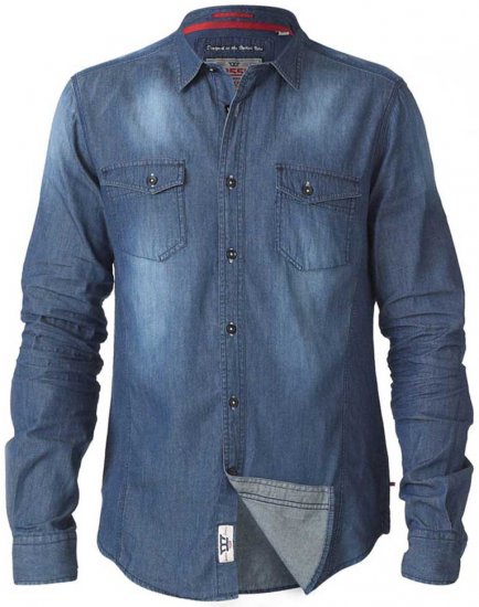 D555 Tobias LS Vintage Denim Shirt - Camisas - Camisas 2XL-10XL