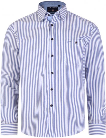 Kam Jeans 6139 Long Sleeve Shirt Blue - Camisas - Camisas 2XL-10XL