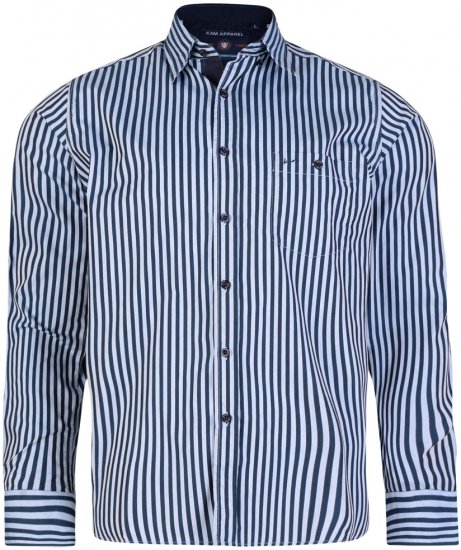 Kam Jeans 6139 Long Sleeve Shirt Navy - Camisas - Camisas 2XL-10XL
