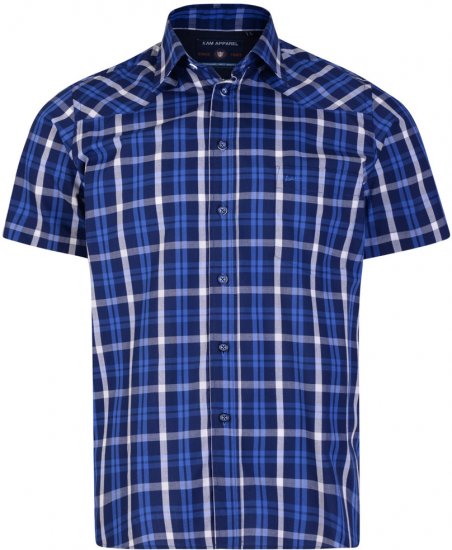Kam Jeans 6143 Short Sleeve Shirt Navy - Camisas - Camisas 2XL-10XL