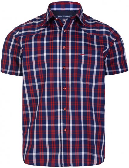 Kam Jeans 6143 Short Sleeve Shirt Red - Camisas - Camisas 2XL-10XL