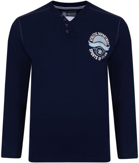 Kam Jeans 5205 Long Sleeve T-shirt Navy - Camisetas - Camisetas - 2XL-14XL