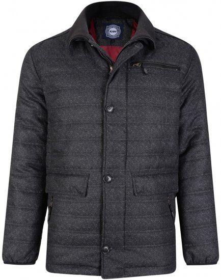 Kam Jeans 67 Casual Quilted Jacket Charcoal - Chaquetas - Chaquetas Tallas Grandes 2XL-8XL