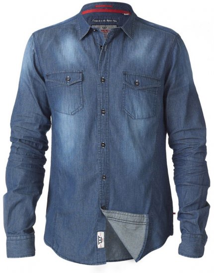 D555 Tobias LS Vintage Denim Shirt - Camisas - Camisas 2XL-10XL