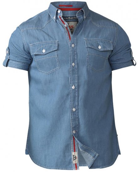 D555 Nathan Short Sleeve Shirt Blue - Camisas - Camisas 2XL-10XL