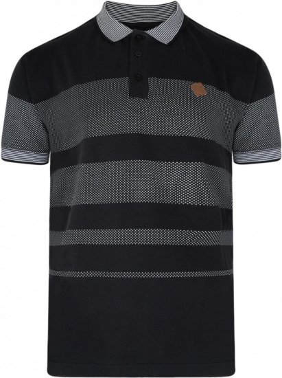 Kam Jeans 5222 Stripe and Dot Polo Black - Polos - Polos 2XL-8XL