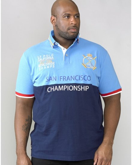 D555 Ernest Polo Blue & Navy - Polos - Polos 2XL-8XL