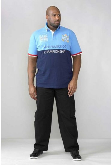 D555 Ernest Polo Blue & Navy - Polos - Polos 2XL-8XL