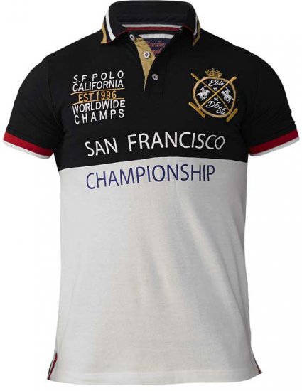 D555 Ernest Polo Black & White - Polos - Polos 2XL-8XL