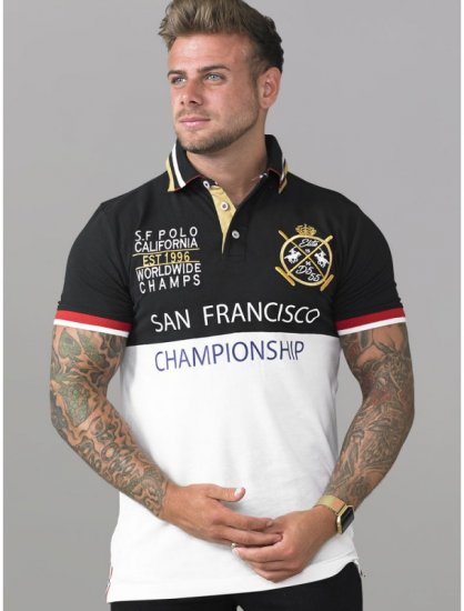 D555 Ernest Polo Black & White - Polos - Polos 2XL-8XL