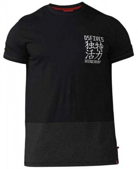 D555 Emerson T-shirt Black & Charcoal - Camisetas - Camisetas - 2XL-14XL