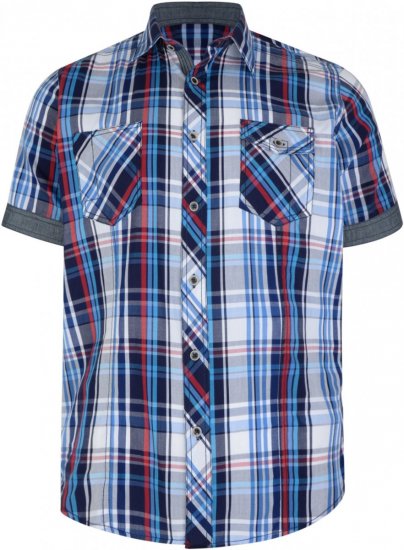 Kam Jeans 6149 Short Sleeve Shirt Blue - Camisas - Camisas 2XL-10XL