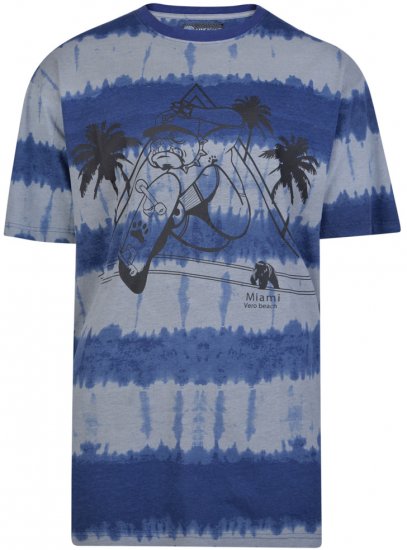 Kam Jeans 5206 Venice Beach T-shirt Blue - Camisetas - Camisetas - 2XL-14XL