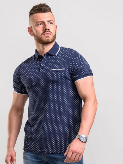 D555 Rogers Printed Polo Navy - Polos - Polos 2XL-8XL