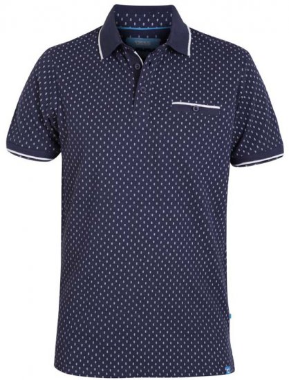 D555 Rogers Printed Polo Navy - Polos - Polos 2XL-8XL