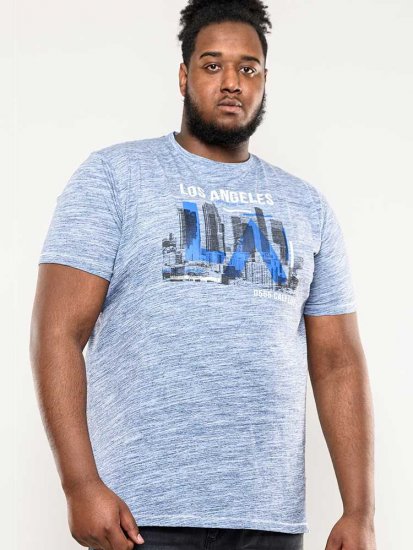 D555 Hobart LA Printed T-Shirt Blue - Camisetas - Camisetas - 2XL-14XL