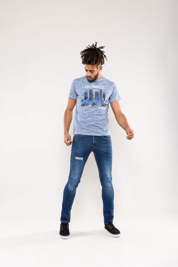 D555 Hobart LA Printed T-Shirt Blue - Camisetas - Camisetas - 2XL-14XL