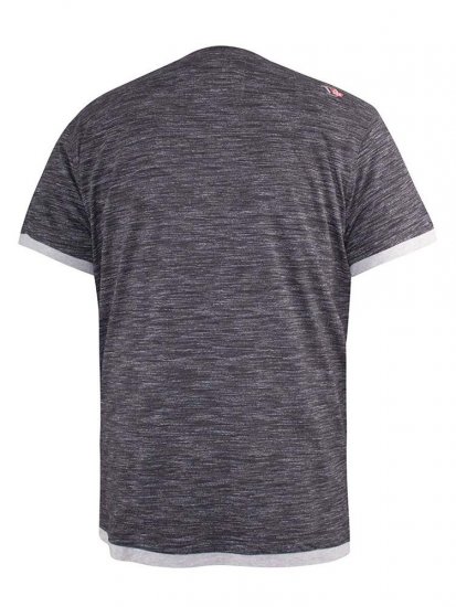 D555 Albury Black Double Layer Printed T-Shirt - Camisetas - Camisetas - 2XL-14XL