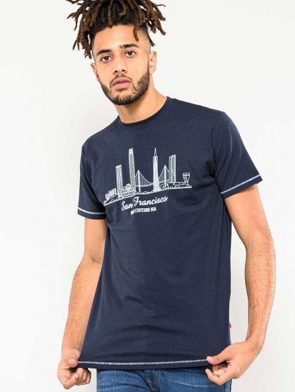 D555 Randwick San Francisco Printed T-Shirt Navy - Camisetas - Camisetas - 2XL-14XL