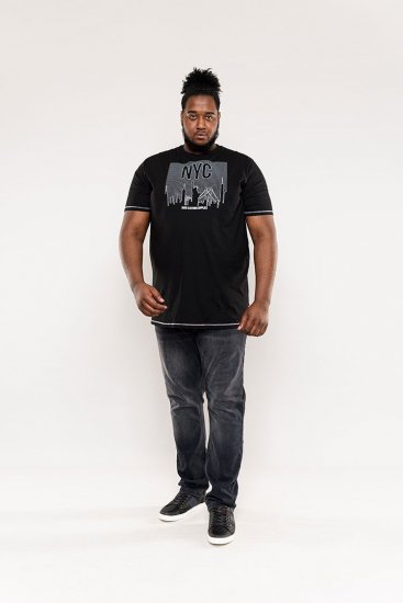 D555 Willoughby NYC Dot Printed T-Shirt Black - Camisetas - Camisetas - 2XL-14XL