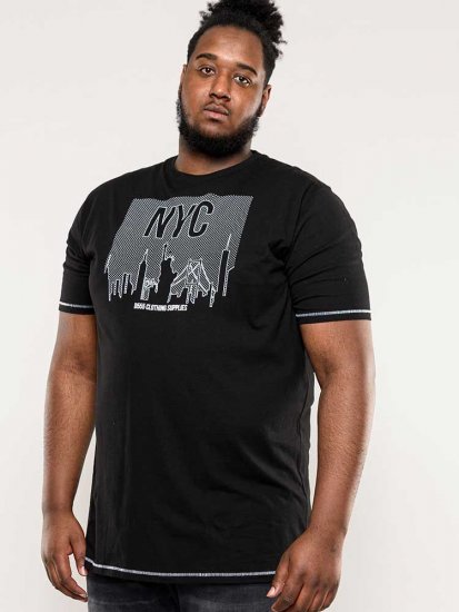 D555 Willoughby NYC Dot Printed T-Shirt Black - Camisetas - Camisetas - 2XL-14XL