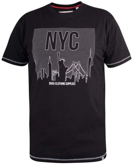 D555 Willoughby NYC Dot Printed T-Shirt Black - Camisetas - Camisetas - 2XL-14XL