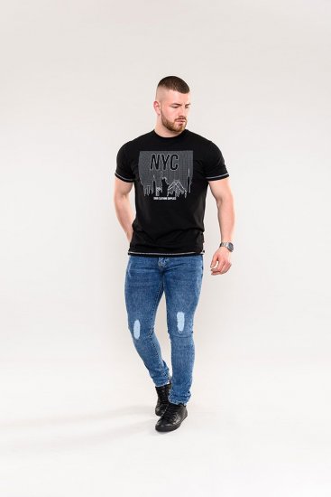 D555 Willoughby NYC Dot Printed T-Shirt Black - Camisetas - Camisetas - 2XL-14XL