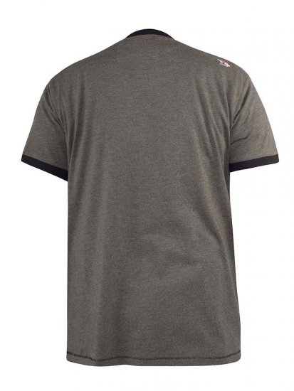 D555 Hereford Brooklyn Motorbike Printed Ringer T-Shirt Khaki - Camisetas - Camisetas - 2XL-14XL