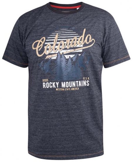 D555 Cairns Navy Fine Stripe Colorado Printed T-Shirt - Camisetas - Camisetas - 2XL-14XL