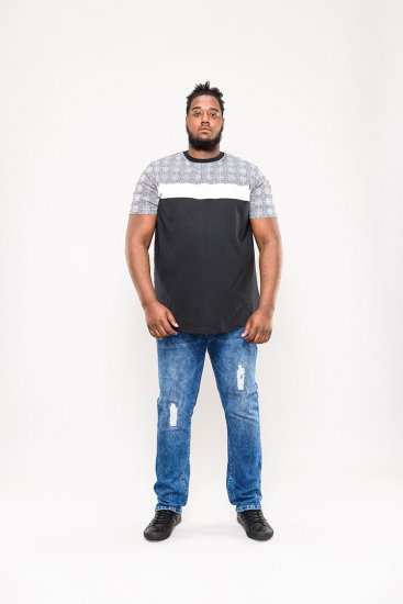D555 Vista Couture Cut And Sew Curved Hem T-Shirt - Camisetas - Camisetas - 2XL-14XL