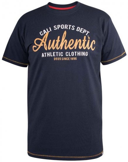D555 Jasper Authentic Printed T-shirt Navy - Camisetas - Camisetas - 2XL-14XL
