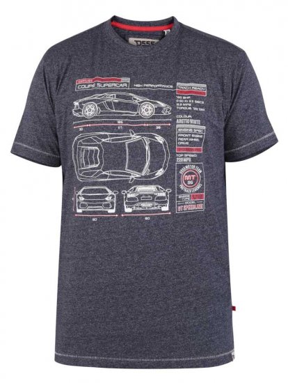 D555 Oakhill Super Car Blueprint T-shirt - Camisetas - Camisetas - 2XL-14XL
