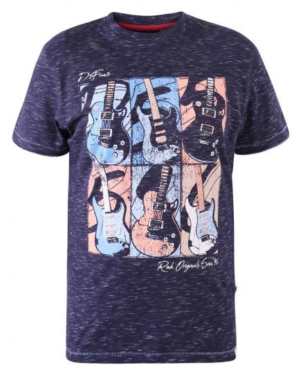 D555 Warner Guitar Printed T-Shirt Navy - Camisetas - Camisetas - 2XL-14XL