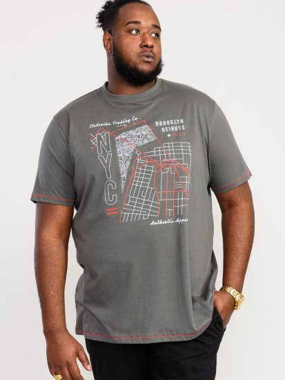 D555 Cobbler Nyc Birdseye Map Printed T-Shirt - Camisetas - Camisetas - 2XL-14XL