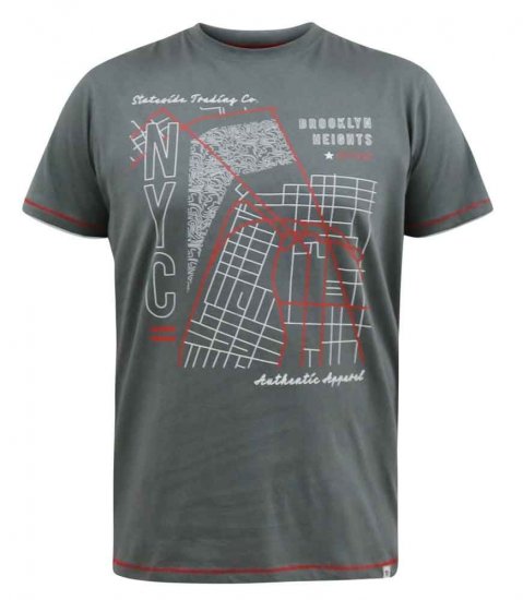 D555 Cobbler Nyc Birdseye Map Printed T-Shirt - Camisetas - Camisetas - 2XL-14XL